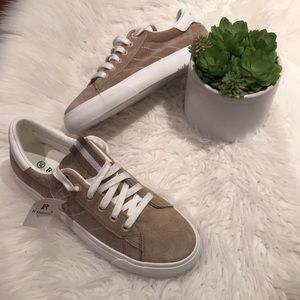 Suede cream and white sneakers!